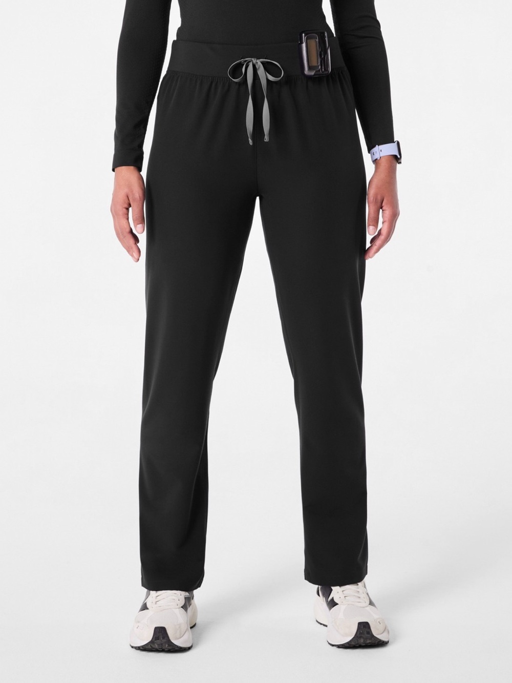 FIGS Livingston High-Rise Straight Leg Scrub Pants in Black, Size XL
